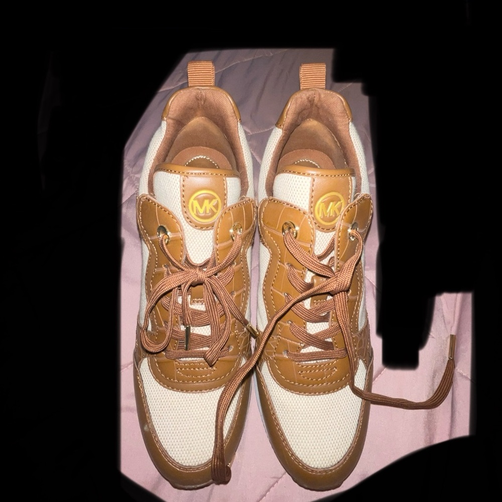 Michael Kors Brown and Cream Chunky Sneakers